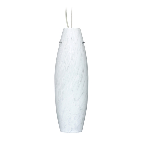 Besa Lighting Modern Pendant Light White Glass Satin Nickel by Besa Lighting 1KX-412719-SN