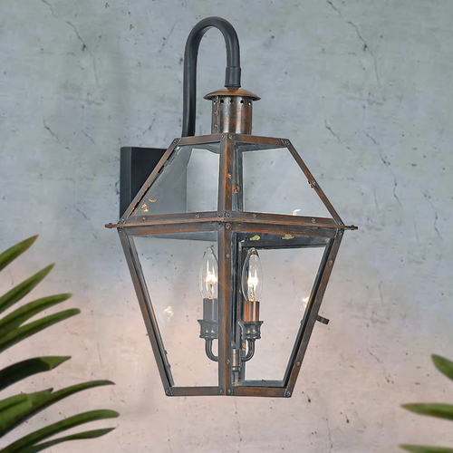 Quoizel Lighting Rue De Royal Outdoor Wall Light in Aged Copper by Quoizel Lighting RO8411AC