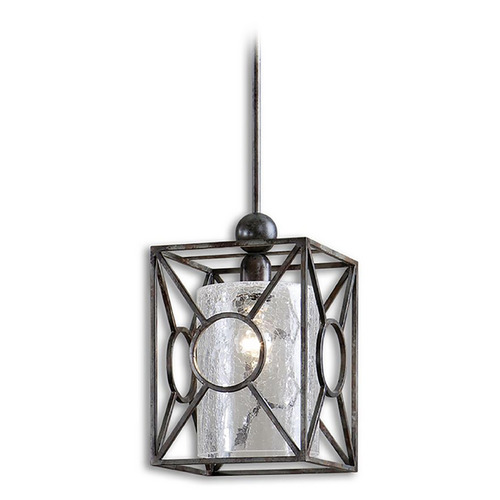 Uttermost Lighting The Uttermost Company Arbela Rust Black & Aged Gray Mini-Pendant Light with Cylindrical Shade 21978
