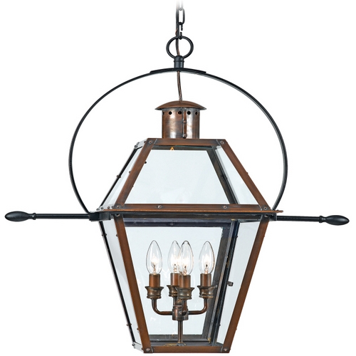 Quoizel Lighting Rue De Royal Outdoor Hanging Light in Aged Copper by Quoizel Lighting RO1914AC