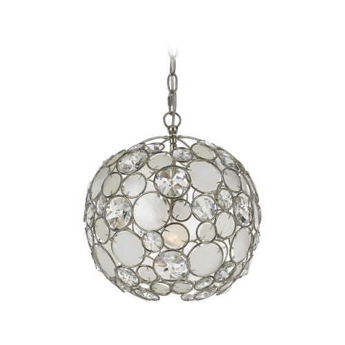Crystorama Lighting Palla Crystal Pendant in Antique Silver by Crystorama Lighting 527-SA