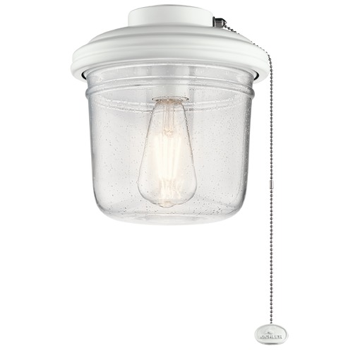 Kichler Lighting LED Ceiling Fan Seeded Glass Light Matte White by Kichler Lighting 380915MWH