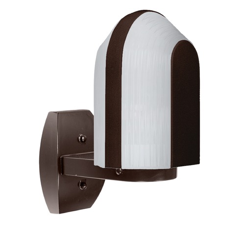 Besa Lighting Frosted Ribbed Glass Outdoor Wall Light Bronze Costaluz by Besa Lighting 313998-WALL-FR