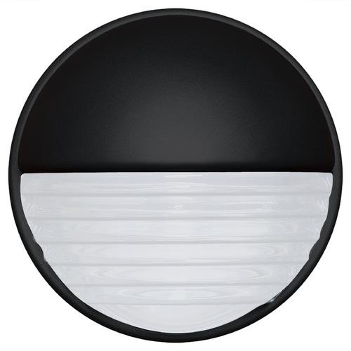 Besa Lighting Frosted Ribbed Glass Outdoor Wall Light Black Costaluz by Besa Lighting 301957-FR
