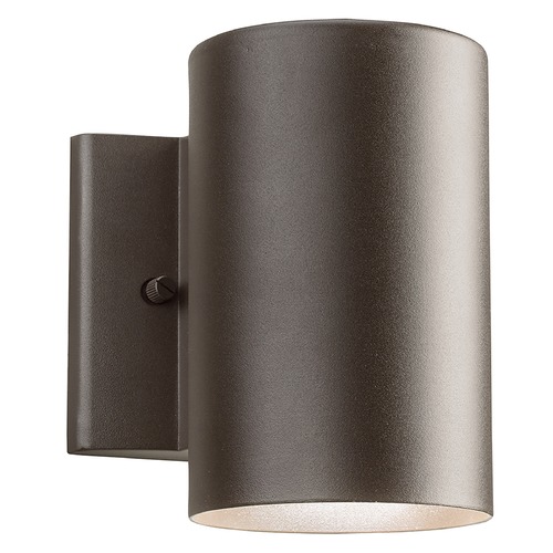 Kichler Lighting 7-Inch LED Cylinder Outdoor Wall Light in Bronze 3000K by Kichler Lighting 11250AZT30
