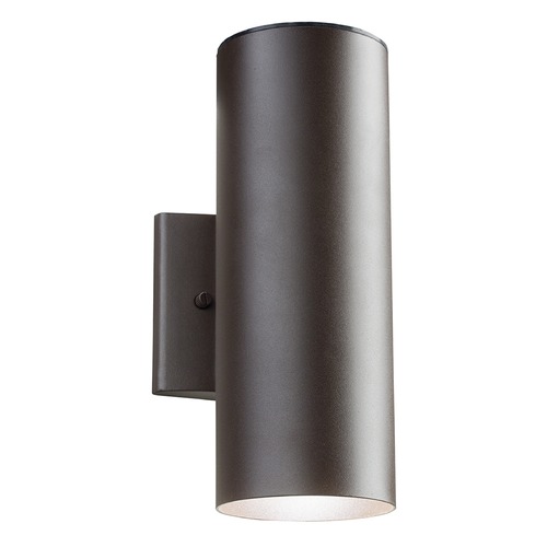 Kichler Lighting 12-Inch LED Cylinder Outdoor Wall Light in Bronze 3000K by Kichler Lighting 11251AZT30