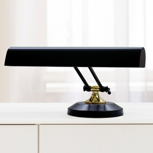 House of Troy Lighting Upright Piano Lamp in Black & Brass by House of Troy Lighting P14-250-617