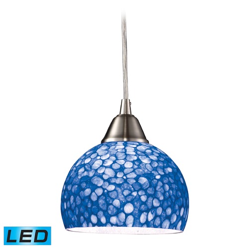 Elk Lighting Elk Lighting Cira Satin Nickel LED Mini-Pendant Light with Bowl / Dome Shade 10143/1PB-LED