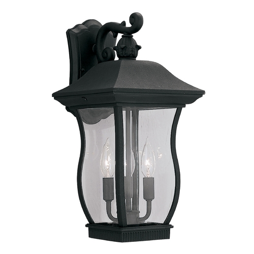Designers Fountain Lighting Outdoor Wall Light with Clear Glass in Black Finish 2722-BK