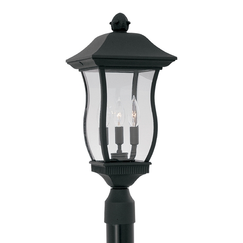 Designers Fountain Lighting Post Light with Clear Glass in Black Finish 2726-BK