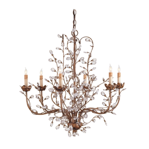 Currey and Company Lighting Crystal Bud 28-Inch Chandelier in Cupertino Finish by Currey & Company 9882