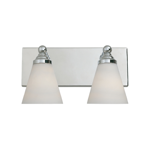 Designers Fountain Lighting Modern Bathroom Light with White Glass in Chrome Finish 6492-CH