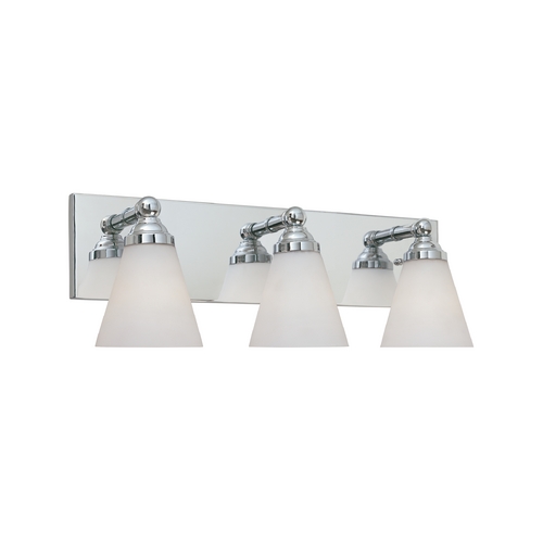 Designers Fountain Lighting Modern Bathroom Light with White Glass in Chrome Finish 6493-CH