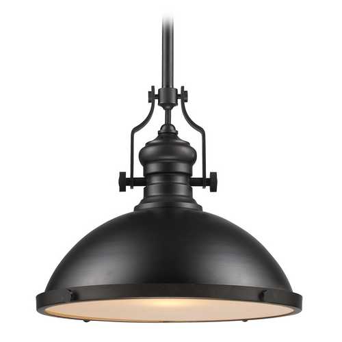 Elk Lighting Nautical Pendant Light in Oiled Bronze Finish - 17 Inches Wide 66138-1
