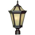 Outdoor Post Lantern with Amber Glass