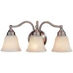 Three-Light Bathroom Fixture with Alabaster Glass