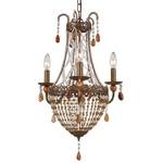 Four-Light Mini-Chandelier with Crystal Accents
