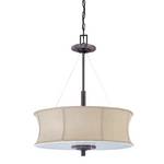Four-Light Fabric Shade Pendant
