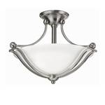 Brushed Nickel Two-Light Semi-Flush Ceiling Fixture