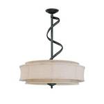 Three-Light Linen Shade Pendant
