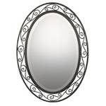 Iron Scroll Framed Oval Mirror