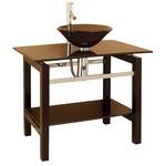 Contemporary Vanity with Chrome Faucet and Vessel Sink