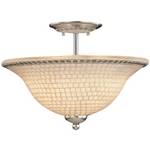 Three-Light Semi-Flush Ceiling Fixture
