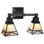Two-light Sconce with Art Glass