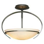 Semi-Flush Ceiling Fixture with Opal Glass Bowl