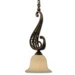 Tuscan Mini-Pendant with Scrolled Metal Details