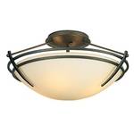 Semi-Flush Ceiling Fixture with Opal Glass Bowl