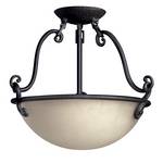Two-Light Old World Style Semi-Flushmount Ceiling Fixture