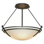 Semi-Flush Ceiling Fixture with Opal Glass Bowl