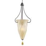 23-1/2-Inch Etched Glass Pendant