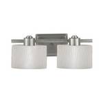 Two-Light Bathroom Fixture with Ripple Glass