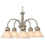Five-Light Chandelier with Alabaster Glass