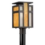 Outdoor Post Light with Art Glass