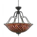 Eight-Light Tiffany Glass Pendant