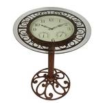 Outdoor Clock and Weather Gauge Table