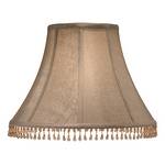 Large Silk Lampshade with Rose-Colored Beads