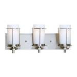 Three-Light Bathroom Fixture with Cylindrical Shades