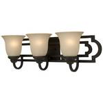 Three-Light Scavo-Glass Bathroom Fixture