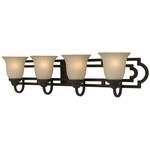 Four-Light Scavo-Glass Bathroom Fixture