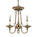Three-Light Convertible Chandelier/Semi-Flush