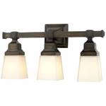 Three-Light Frosted-Glass Bathroom Fixture