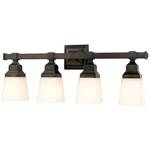 Four-Light Frosted-Glass Bathroom Fixture