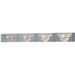 Mirrored Four-Light Bathroom Fixture