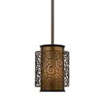 Mini-Pendant with Mica Shade and Metal Overlay