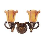 Two-Light Bathroom Fixture with Torcello Art Glass