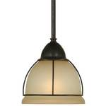 Mini-Pendant with Frosted Amber Glass